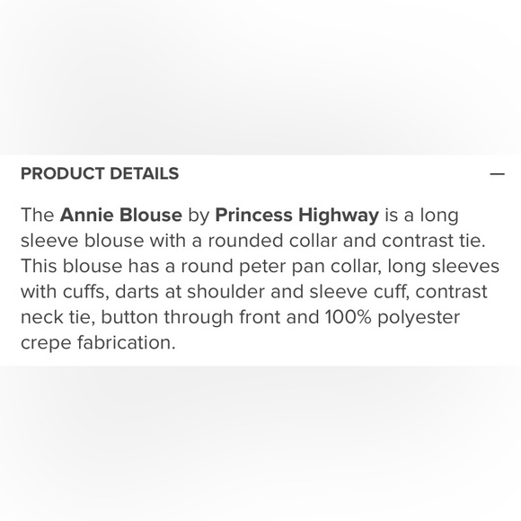 Princess Highway black ‘Annie’ blouse with contrast tie - Picture 5 of 7